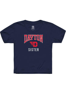 Summit Sportswear Dayton Flyers Youth Navy Blue Sister Short Sleeve T-Shirt