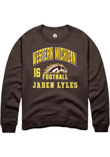 Jaden Lyles Western Michigan Broncos Mens Brown Football NIL Arch Logo Player Crew