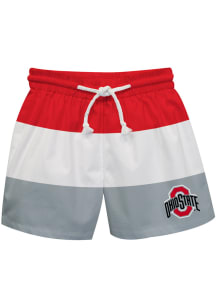 Vive La Fete Ohio State Buckeyes Baby Scarlet Red Stripes Swim Trunks