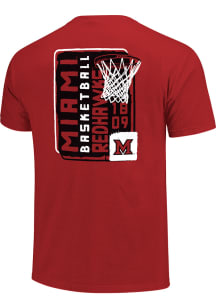 Miami RedHawks Red Basketball Hoop Poster Painted Short Sleeve T Shirt
