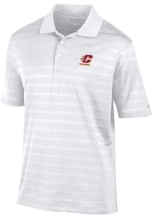 Champion Central Michigan Chippewas Mens White Embroidered Textured Solid Short Sleeve Polo