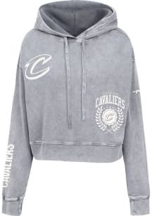 Pro Standard Cleveland Cavaliers Womens Ash Enzyme Wash Hooded Sweatshirt