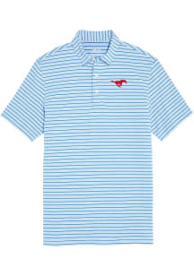 Vineyard Vines SMU Mustangs Mens Light Blue Palmero Short Sleeve Fashion Polo