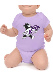 Little King K-State Wildcats Baby Lavender Primary Logo Short Sleeve One Piece