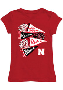 Vive La Fete Nebraska Cornhuskers Girls Red Lexie Short Sleeve Tee