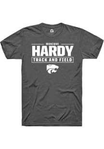 Monique Hardy  K-State Wildcats Dark Grey Rally NIL Stacked Box Short Sleeve T Shirt