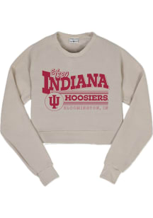 Indiana Hoosiers Womens Oatmeal Effortless Crew Sweatshirt