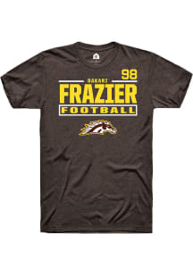 Dakari Frazier Western Michigan Broncos Brown Football NIL Stacked Box Short Sleeve Player T Shirt