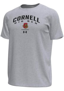 Under Armour Cornell Big Red Grey Arch over logo Tech Stretch Short Sleeve T Shirt