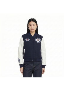 Pro Standard Winnipeg Jets Womens Navy Blue Classic Chenille Light Weight Jacket