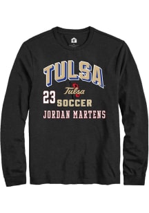 Jordan Martens Tulsa Golden Hurricane Black NIL Arch Logo Long Sleeve Player T Shirt