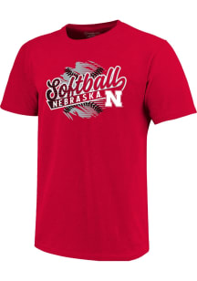 Nebraska Cornhuskers Red Softball Short Sleeve Fashion T Shirt