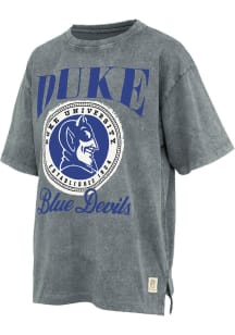 Pressbox Duke Blue Devils Womens Charcoal Falkland Moonstone Short Sleeve T-Shirt