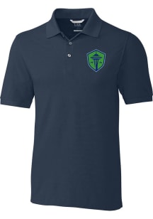 Cutter and Buck Seattle Sounders FC Mens Navy Blue Advantage Short Sleeve Polo