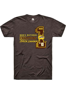 Zack Sharp Western Michigan Broncos Brown NIL 2025 National Champions Short Sleeve Player T Shirt