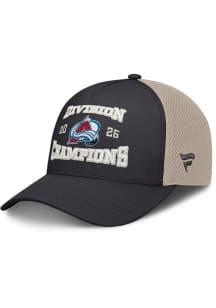 Colorado Avalanche 2026 Division Champs Locker Room Adjustable Hat - Charcoal