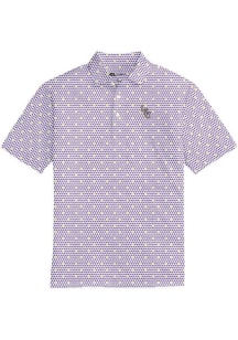 Onward Reserve LSU Tigers Mens White All Over Print Short Sleeve Fashion Polo