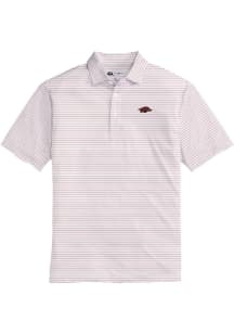 Onward Reserve Arkansas Razorbacks Mens Crimson Tour Stripe Short Sleeve Fashion Polo