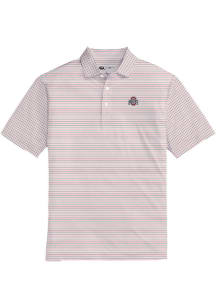 Onward Reserve Ohio State Buckeyes Mens Red Tour Stripe Short Sleeve Fashion Polo