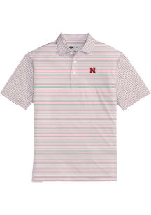 Onward Reserve Nebraska Cornhuskers Mens Red Tour Stripe Short Sleeve Fashion Polo