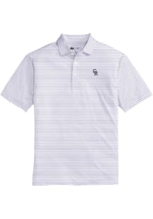 Onward Reserve Colorado Rockies Mens Purple Tour Stripe Short Sleeve Fashion Polo