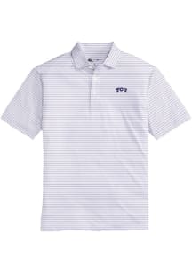 Onward Reserve TCU Horned Frogs Mens Purple Tour Stripe Short Sleeve Fashion Polo