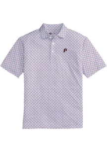 Onward Reserve Philadelphia Phillies Mens Light Blue Tile Print Short Sleeve Fashion Polo