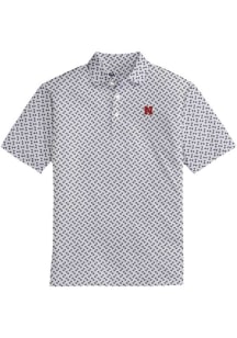 Onward Reserve Nebraska Cornhuskers Mens Grey Tile Print Short Sleeve Fashion Polo