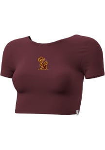 Champion Minnesota Golden Gophers Womens Maroon Twist Back Short Sleeve T-Shirt