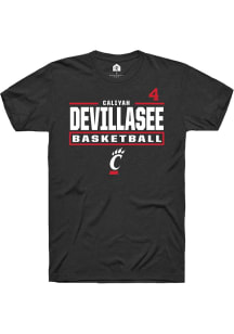 Caliyah DeVillasee Cincinnati Bearcats Black NIL Stacked Box Short Sleeve Player T Shirt