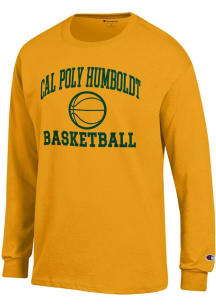 Champion Cal Poly Humboldt Lumberjacks Gold Basketball Jersey Long Sleeve T Shirt