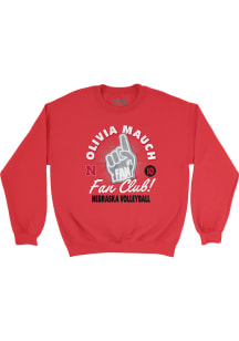 Olivia Mauch Nebraska Cornhuskers Mens Red Fan Club Crew Player Crew