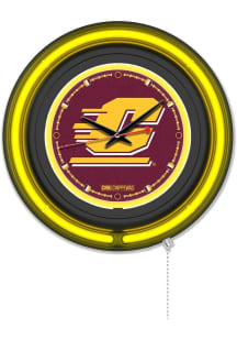 Central Michigan Chippewas Double Neon Wall Clock