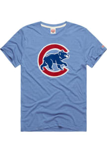 Homage Chicago Cubs Light Blue C Bear Short Sleeve Fashion T Shirt