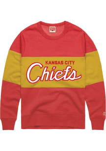 Homage Kansas City Chiefs Mens Red Stripe Graphic Long Sleeve Fashion Sweatshirt