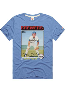 Milwaukee Brewers Light Blue Homage Player Card Short Sleeve Fashion Player T Shirt