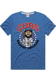 Dansby Swanson Chicago Cubs Blue Player Portrait Short Sleeve Fashion Player T Shirt