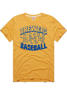 Homage Milwaukee Brewers Yellow Racing Sausage Short Sleeve Fashion T Shirt
