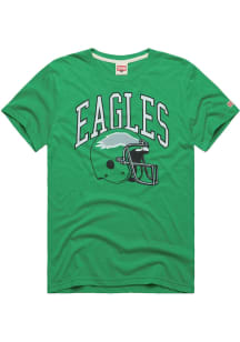 Homage Philadelphia Eagles Kelly Green Helmet Retro Short Sleeve Fashion T Shirt
