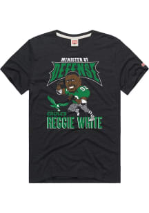 Reggie White Philadelphia Eagles Black Minister Of Defense Design Short Sleeve Fashion Player T Sh..