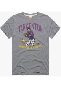 Fran Tarkenton Minnesota Vikings Grey Signature Short Sleeve Fashion Player T Shirt