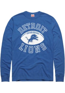 Homage Detroit Lions Blue Pigskin Long Sleeve Fashion T Shirt