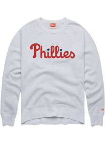Homage Philadelphia Phillies Mens Ash Jersey Logo Long Sleeve Fashion Sweatshirt