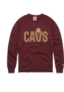 Homage Cleveland Cavaliers Mens Maroon Alternate Logo Long Sleeve Fashion Sweatshirt