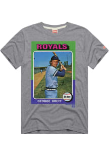 George Brett Kansas City Royals Grey Topps Rookie Card Short Sleeve Fashion Player T Shirt