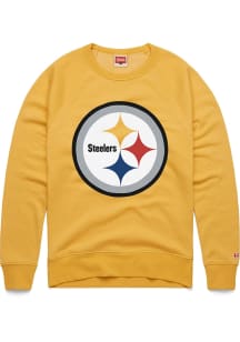 Homage Pittsburgh Steelers Mens Gold Logo Long Sleeve Fashion Sweatshirt