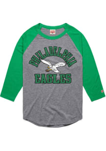 Homage Philadelphia Eagles Kelly Green Retro Arch Long Sleeve Fashion T Shirt