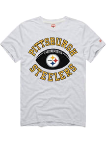 Homage Pittsburgh Steelers Ash Pigskin Short Sleeve Fashion T Shirt