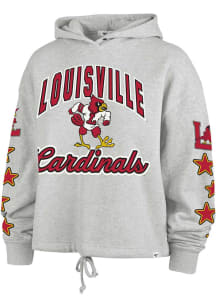 47 Louisville Cardinals Womens Ash Starry Eyed Hooded Sweatshirt