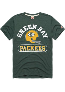 Homage Green Bay Packers Green Throwback Helmet Short Sleeve Fashion T Shirt